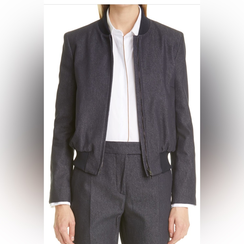 Max Mara Preston Stretch Denim Bomber Jacket